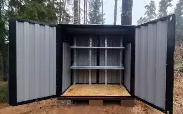 Дровница для хранения дров в черном цвете в дер. Лызлово, Одинцовский г.о, МО